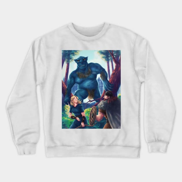 Valheim troll attack Crewneck Sweatshirt by amusedcow_art